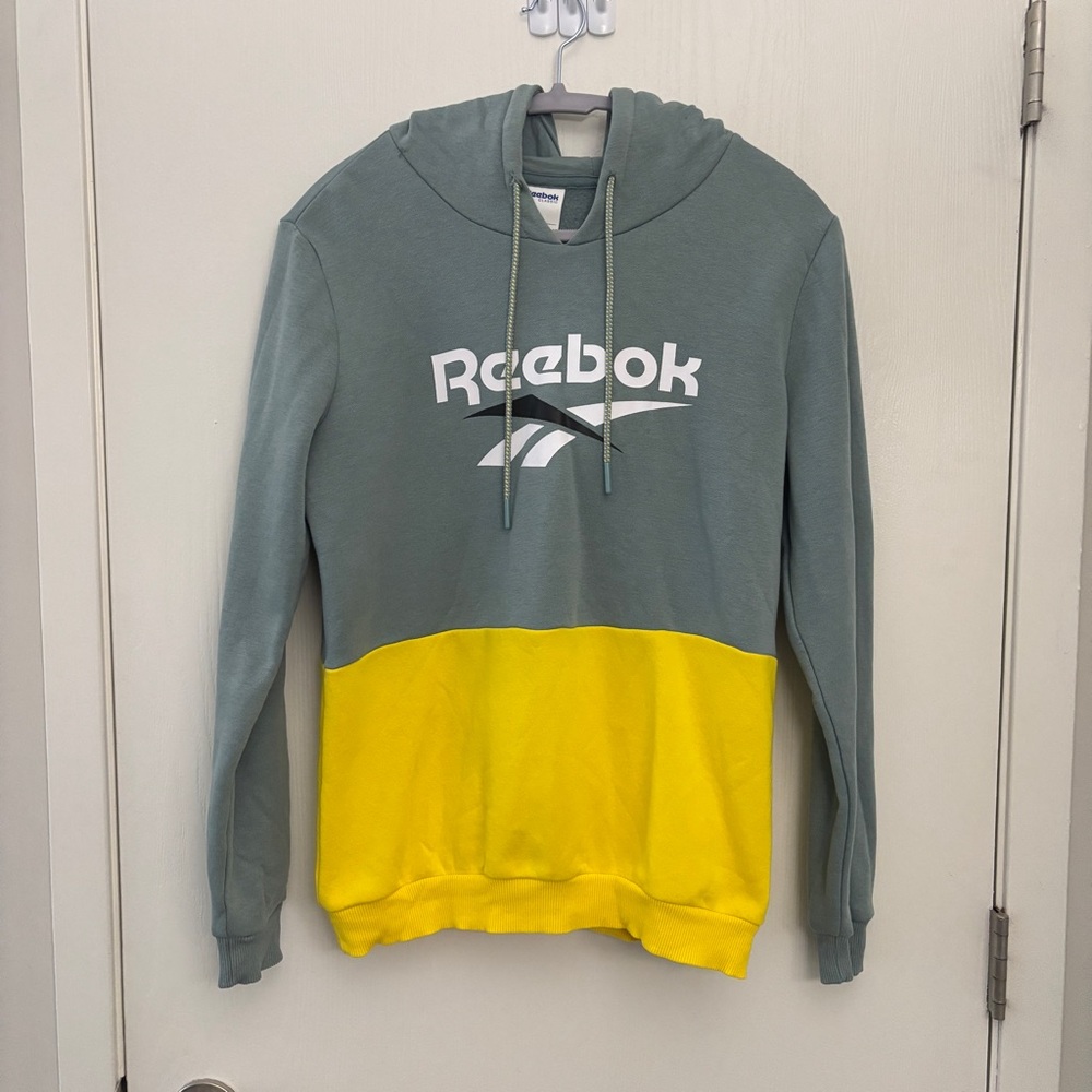 Reebok Green and Yellow Hoodie Women size S